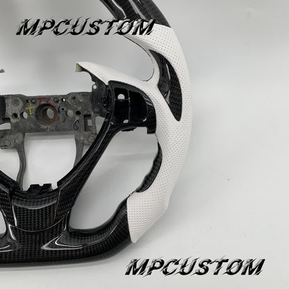 Mpcustom Acura TL 2009-2014 carbon fiber steering wheel white stripe line