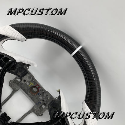 Mpcustom Acura TL 2009-2014 carbon fiber steering wheel white stripe line