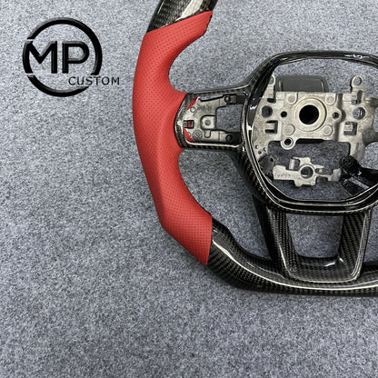 MPCUSTOM Fit For Honda integra/11thgen civic 22+ (FL5)/12th gen accord 2023+ carbon fiber steering wheel black perforated leather red center line