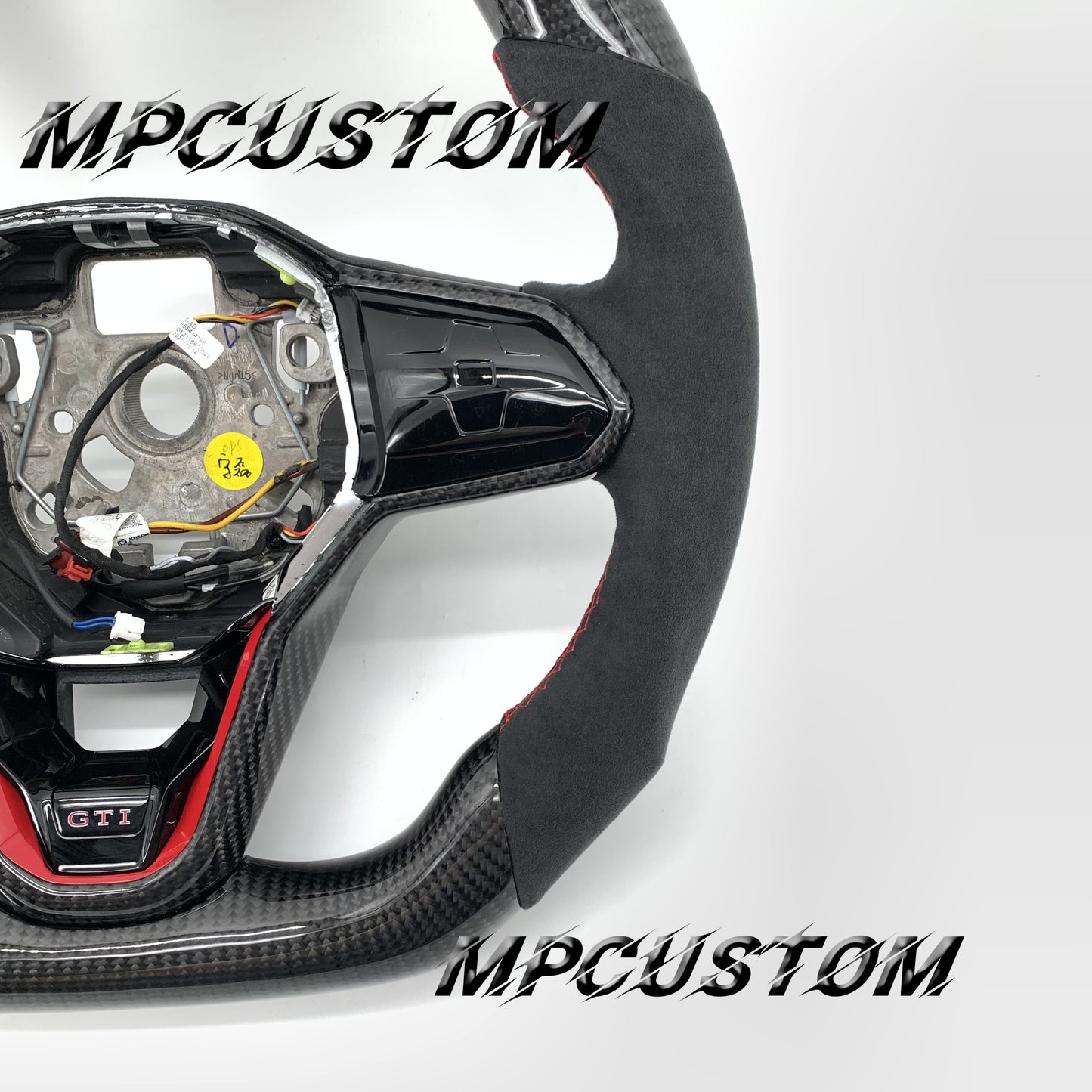 Mpcustom for Volkswagen MK8 carbon fiber steering wheel red stitching