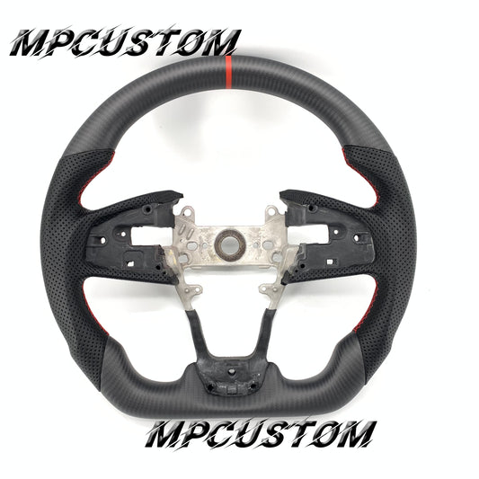 Mpcustom for Honda 10th Gen Civic 2016+ carbon fiber steering wheel red stripe line
