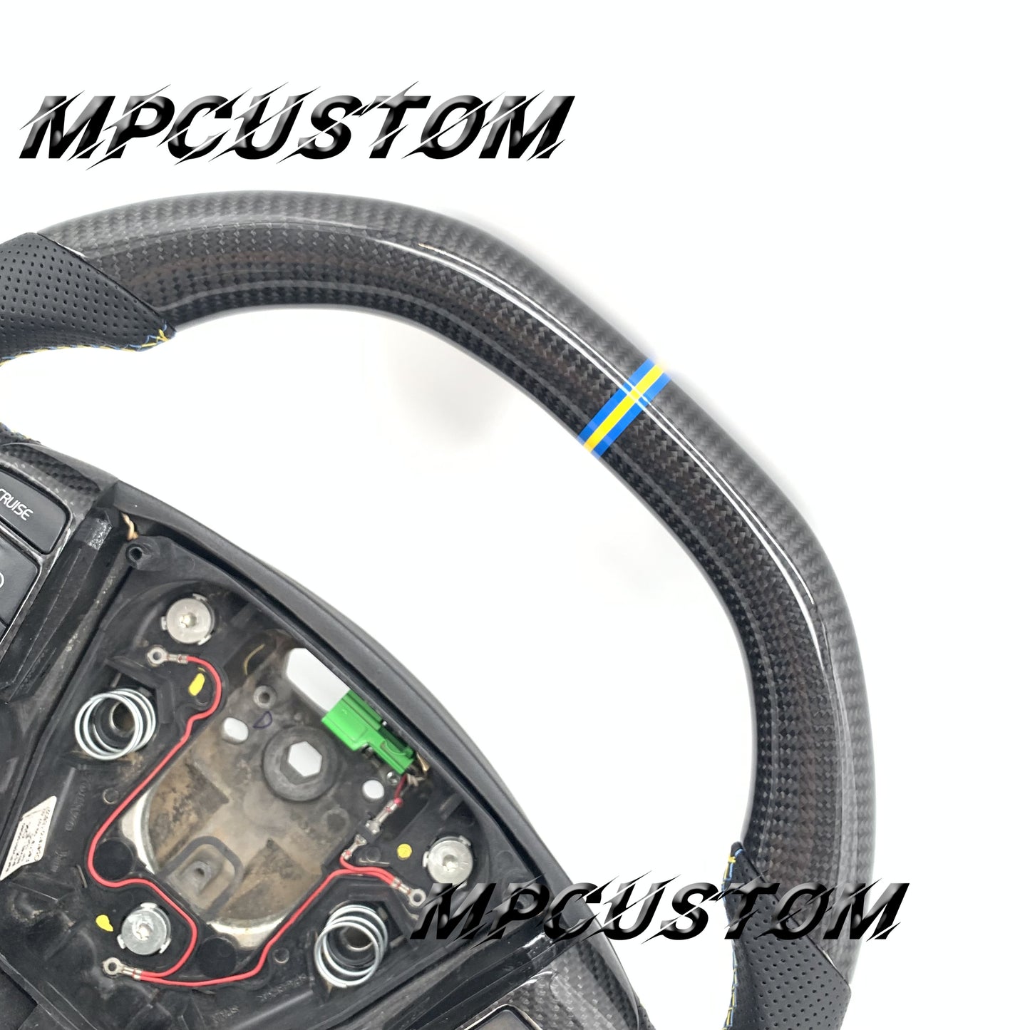 Mpcustom for Volvo S40 2008 carbon fiber steering wheel flat top