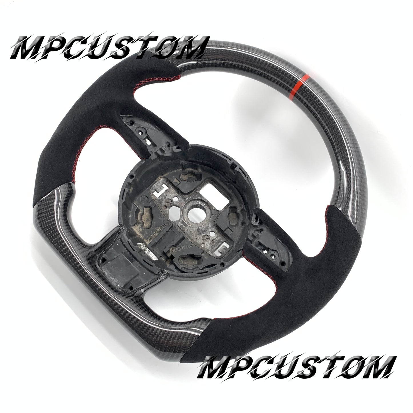 Mpcustom for Audi B8.5 S6 2012-2016 carbon fiber steering wheel red stitching