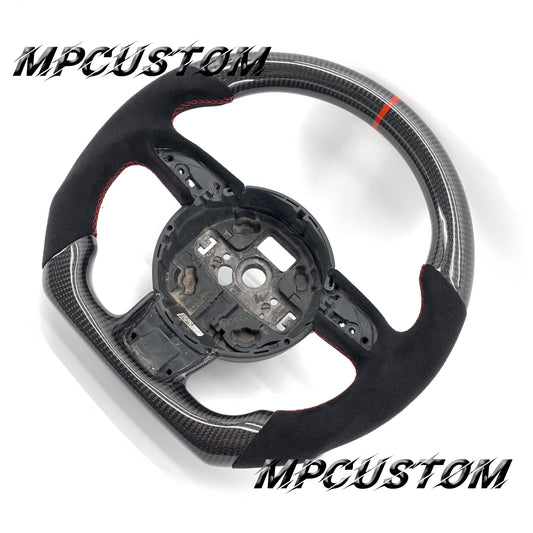 Mpcustom for Audi B8.5 S6 2012-2016 carbon fiber steering wheel red stitching