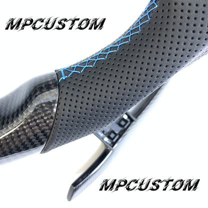 Mpcustom for BMW M2 F87/M3 F80/M4 F82/F83/M5F10/F90 carbon fiber steering wheel blue trim