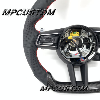 Mpcustom for Porsche 911 2020 carbon fiber steering wheel red stripe line