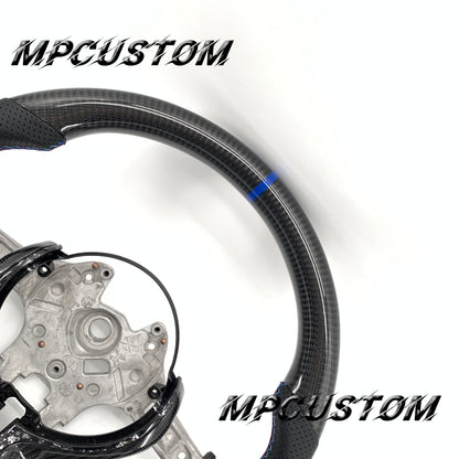 Mpcustom for BMW 5 series F10/F11 carbon fiber steering wheel blue stripe line