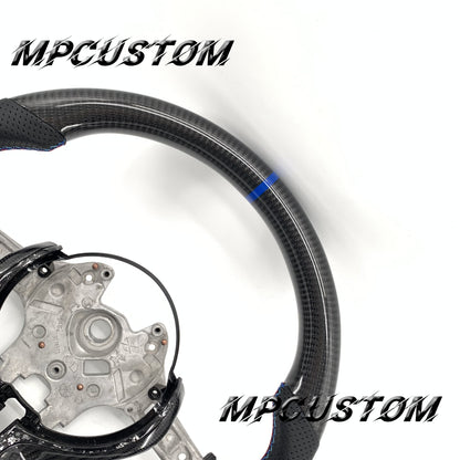 Mpcustom for BMW 7 series F01/F02/F03 carbon fiber steering wheel gloss carbon fiber and flat bottom