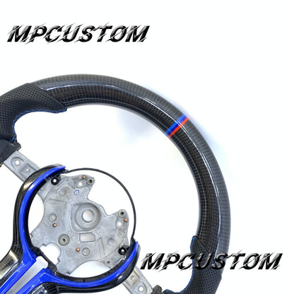Mpcustom for BMW M2 F87/M3 F80/M4 F82/F83/M5F10/F90 carbon fiber steering wheel blue trim