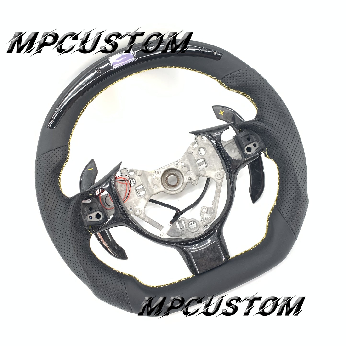 Mpcustom for Toyota 86 BRZ FRS 2017-2019 carbon fiber steering wheel yellow stitching