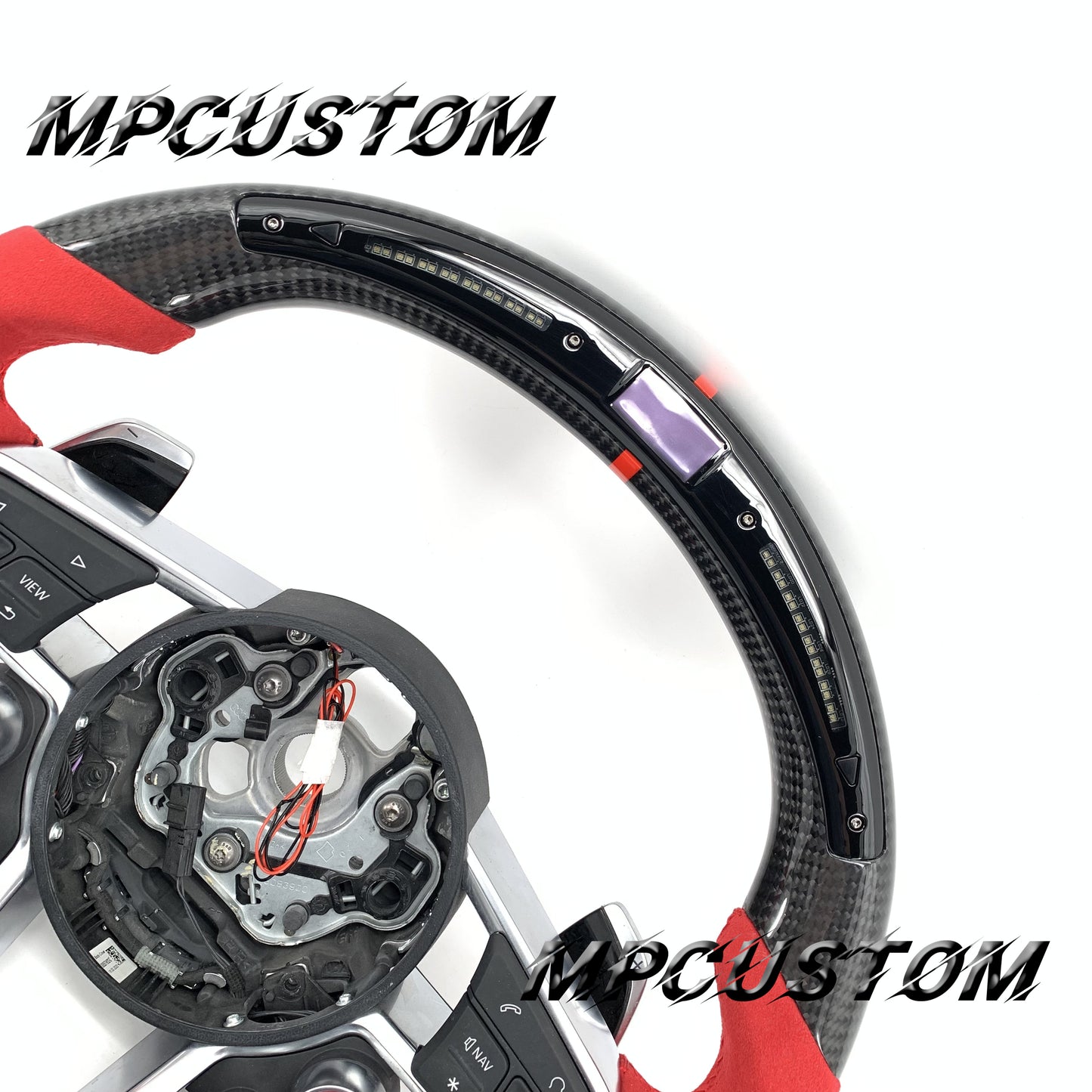 Mpcustom for Audi new R8 2016+ carbon fiber steering wheel red stripe line