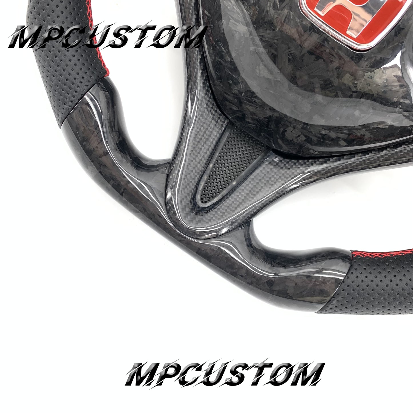 Mpcustom for Honda 8th Gen Civic 2009-2013 carbon fiber steering wheel falt bottom and gloss
