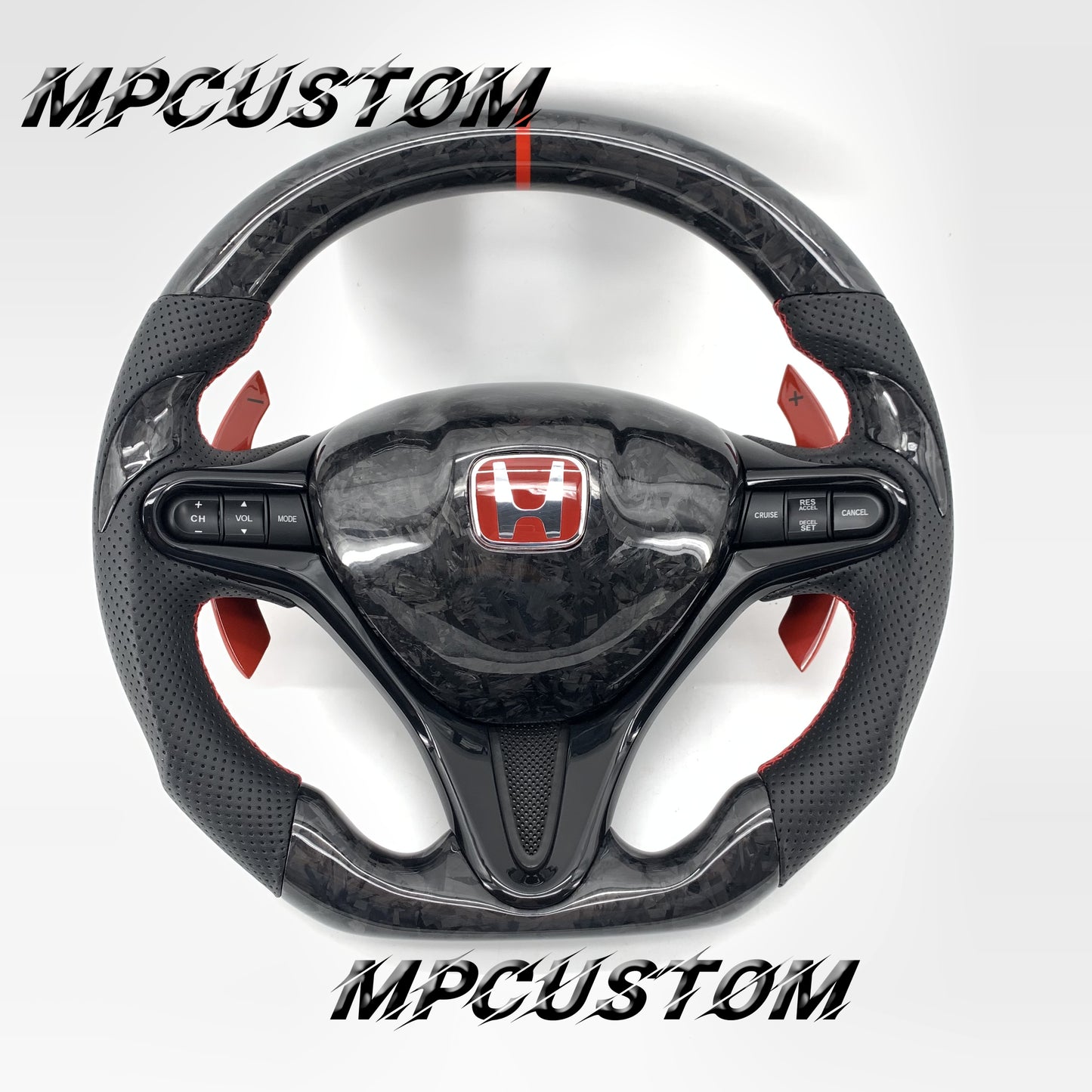 Mpcustom for Honda 8th Gen Civic 2009-2013 carbon fiber steering wheel round top