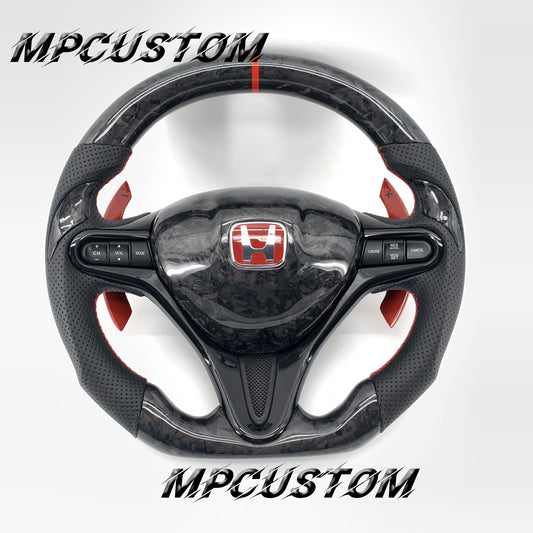 Mpcustom for Honda 8th Gen Civic 2009-2013 carbon fiber steering wheel round top