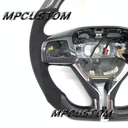Mpcustom for Maserati Ghibli 2014-2019 carbon fiber steering wheel red stitching