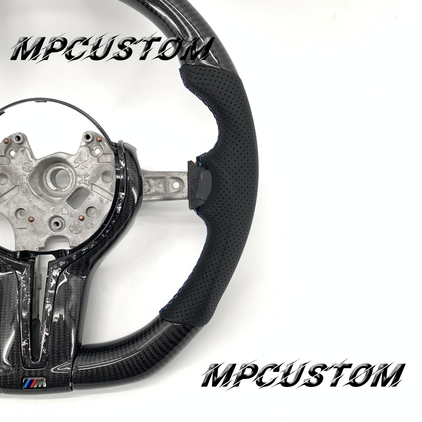 Mpcustom for BMW 7 series F01/F02/F03 carbon fiber steering wheel gloss carbon fiber and flat bottom