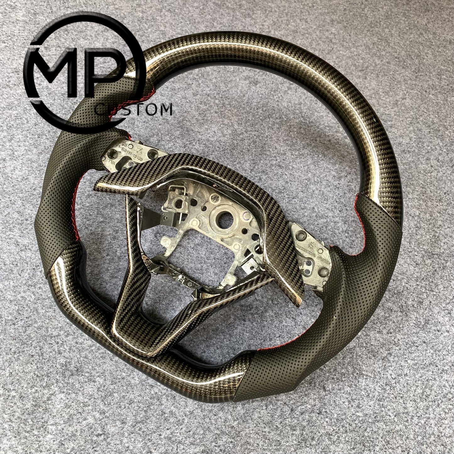 MPCUSTOM Fit For Honda 10th gen Accord/EXL EX LX 2018-2022/Insight 2019-2021 carbon fiber steering wheel black perforated leather