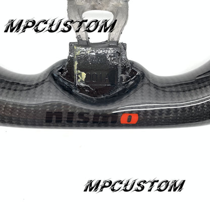 Mpcustom for Nissan 370z Juke z34 carbon fiber steering wheel gloss and red stitching