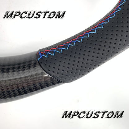 Mpcustom for BMW 3 series F30/F31/F35 carbon fiber steering wheel blue stripe line and flat bottom