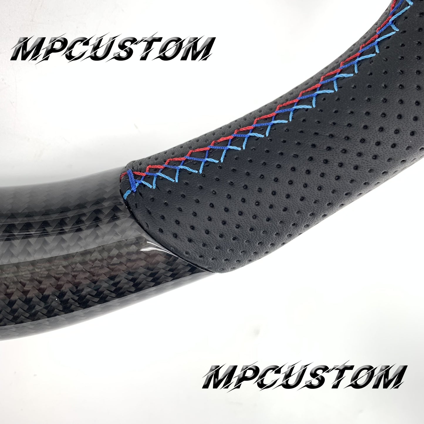 Mpcustom for BMW 5 series F10/F11 carbon fiber steering wheel blue stripe line