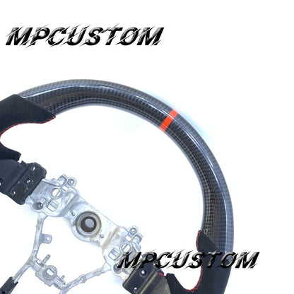 Mpcustom for Subaru 2015-2021 carbon fiber steering wheel red stripe line and red stitching