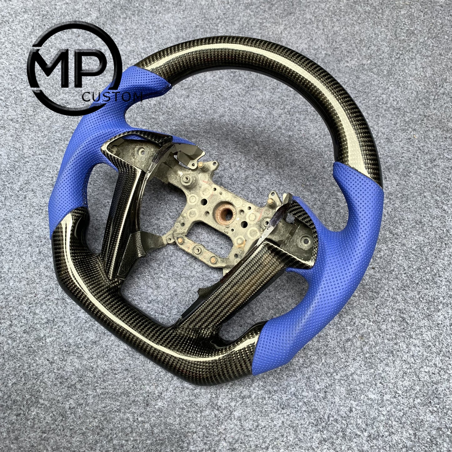 MPCUSTOM Fit For Honda 8th gen Accord/CP1 CP2 CP3/Pilot 2009-2015/Odyssey 2011-2017 carbon fiber steering wheel blue perforatara leather