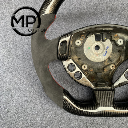 MPCUSTOM Fit For Maserati GT Granturismo Sport 2008-2019 Custom carbon fiber steering wheel gray Alcantara red center line