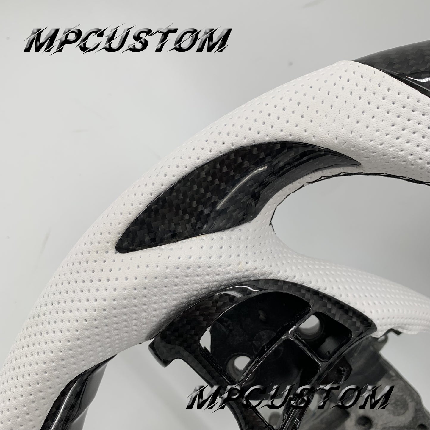 Mpcustom Acura TL 2009-2014 carbon fiber steering wheel white stripe line