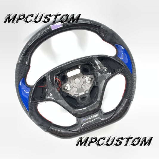 Mpcustom for Chevrolet Corvette C8 2020+ carbon fiber steering wheel round top and led
