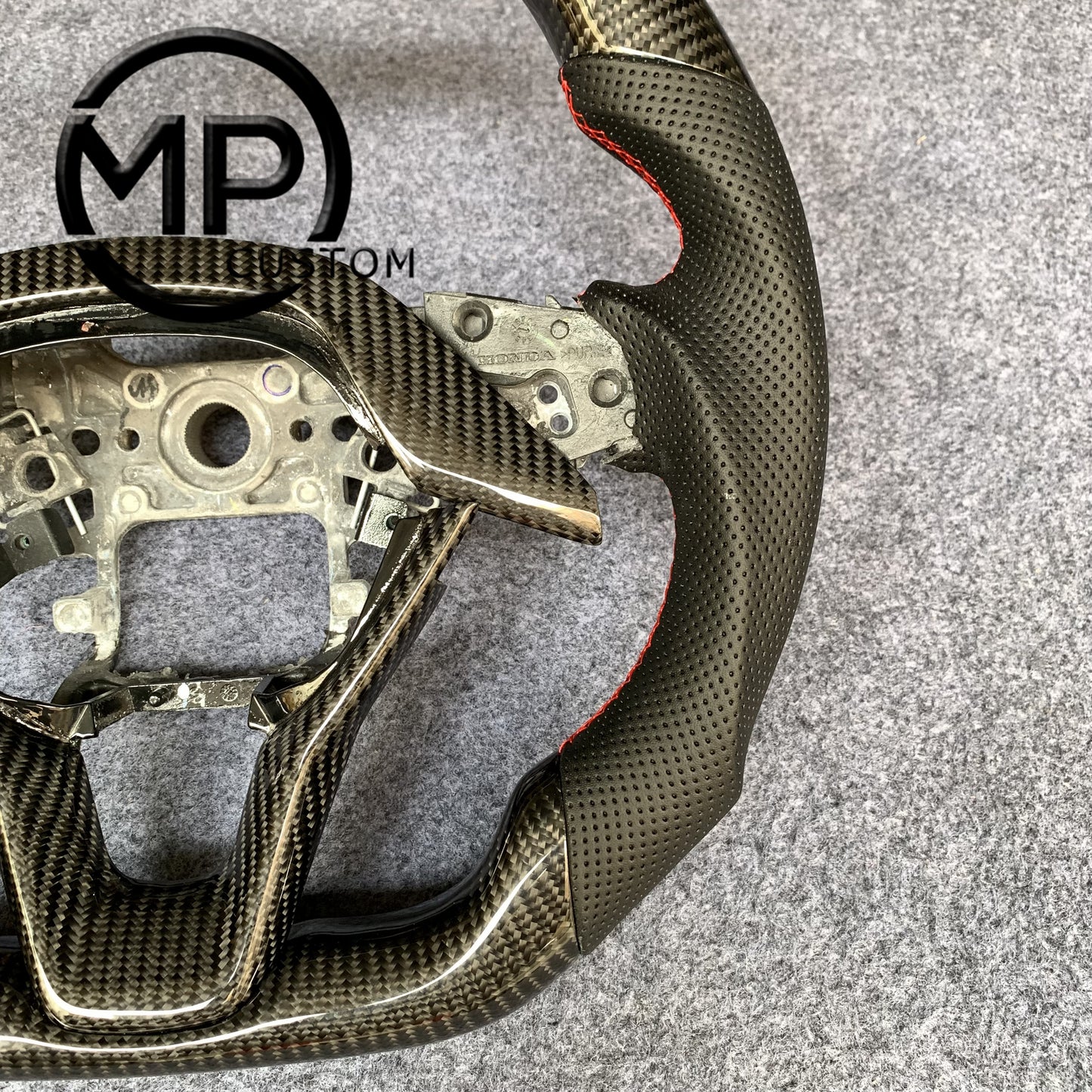 MPCUSTOM Fit For Honda 10th gen Accord/EXL EX LX 2018-2022/Insight 2019-2021 carbon fiber steering wheel black perforated leather