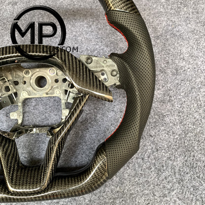 MPCUSTOM Fit For Honda 10th gen Accord/EXL EX LX 2018-2022/Insight 2019-2021 carbon fiber steering wheel black perforated leather