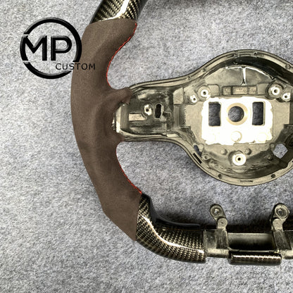 MPCUSTOM Fit For Benz 809 AMG W177 GT C190 C63S W205 E43 carbon fiber steering wheel brown Alcantara red center line