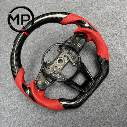 MPCUSTOM Fit For Acura TLX TYPE S 2021-2022 carbon fiber steering wheel red perforated leather red center line thumb grips