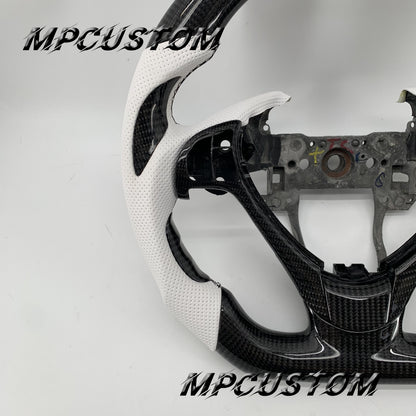 Mpcustom Acura TL 2009-2014 carbon fiber steering wheel white stripe line
