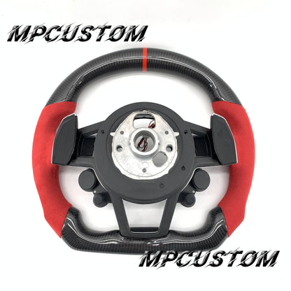 Mpcustom for Audi new R8 2016+ carbon fiber steering wheel red stripe line