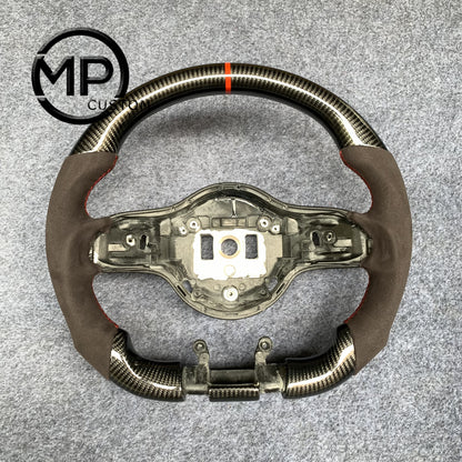 MPCUSTOM Fit For Benz 809 AMG W177 GT C190 C63S W205 E43 carbon fiber steering wheel brown Alcantara red center line