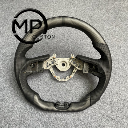 MPCUSTOM Fit For NISSAN GTR R35 2017-2024 matte carbon fiber steering wheel black perforated leather black line）