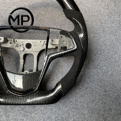 MPCUSTOM Fit For Cadillac ATSV ATS cts 2015-2019 carbon fiber steering wheel black Alcantara thumb grips
