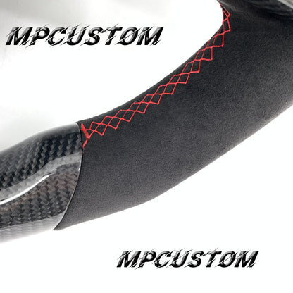 Mpcustom for Maserati Ghibli 2014-2019 carbon fiber steering wheel red stitching