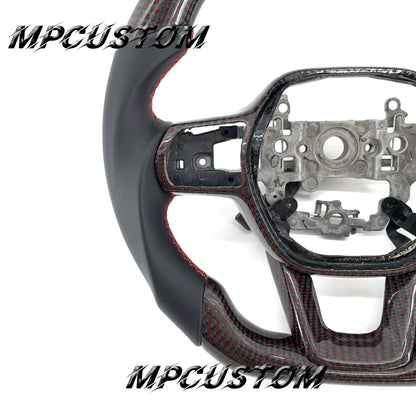 Mpcustom for Honda 11th gen Civic carbon fiber steering wheel red stripe line and smooth