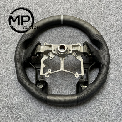 MPCUSTOM Fit For Toyota 4Runner Tundra Tacoma 2014-2017 carbon fiber steering wheel black perforated leather white center line