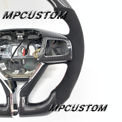 Mpcustom for Maserati Ghibli 2014-2019 carbon fiber steering wheel red stitching
