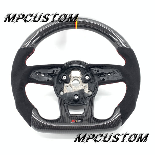 Mpcustom for Audi B9 S3 2017-2020 carbon fiber steering wheel gloss