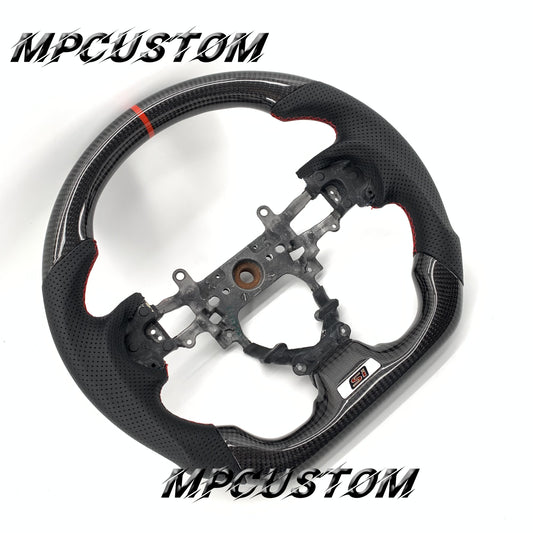 Mpcustom for Honda 9th Gen Civic 2012-2015 carbon fiber steering wheel red stripe line