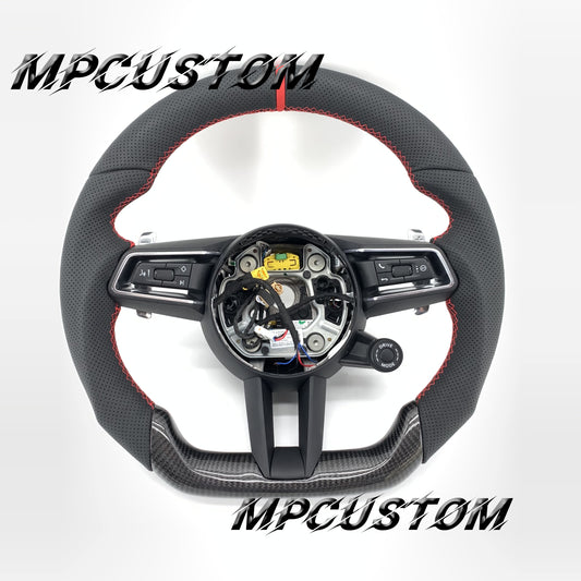 Mpcustom for Porsche 911 2020 carbon fiber steering wheel red stripe line