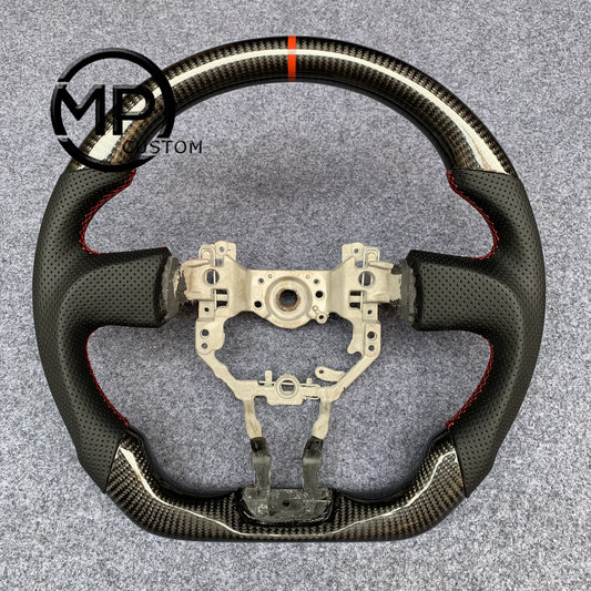 MPCUSTOM Fit For Toyota 86 (GT86) 2016-2020/Scion FRS Release Series 2.0 &nbsp;2016+/Subaru BRZ 2016-2020 carbon fiber steering wheel black perforated leather red center line