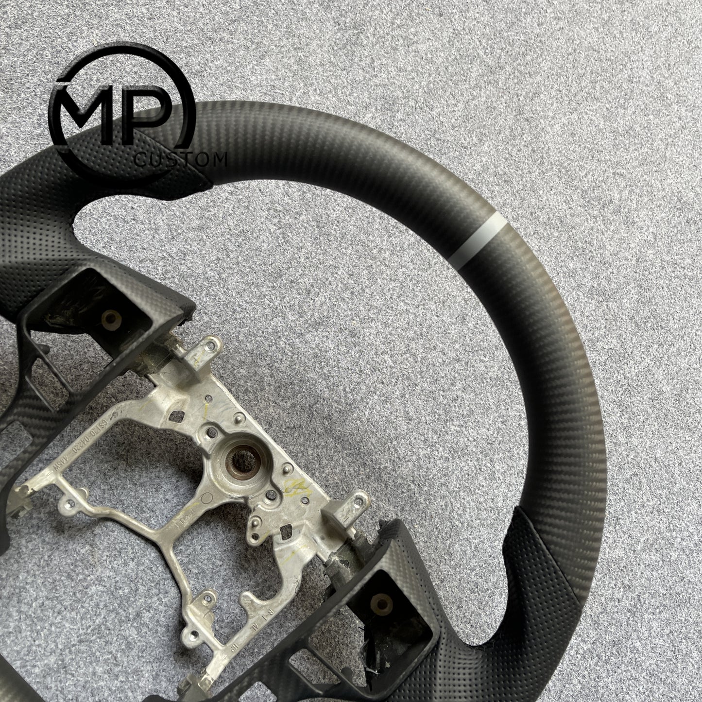 MPCUSTOM Fit For Toyota 4Runner Tundra Tacoma 2014-2017 carbon fiber steering wheel black perforated leather white center line