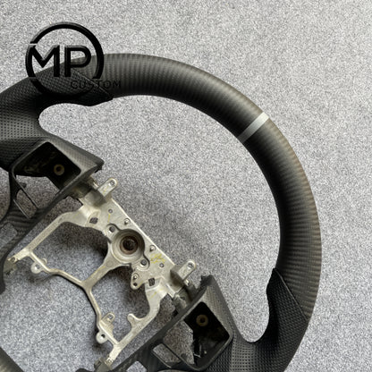 MPCUSTOM Fit For Toyota 4Runner Tundra Tacoma 2014-2017 carbon fiber steering wheel black perforated leather white center line
