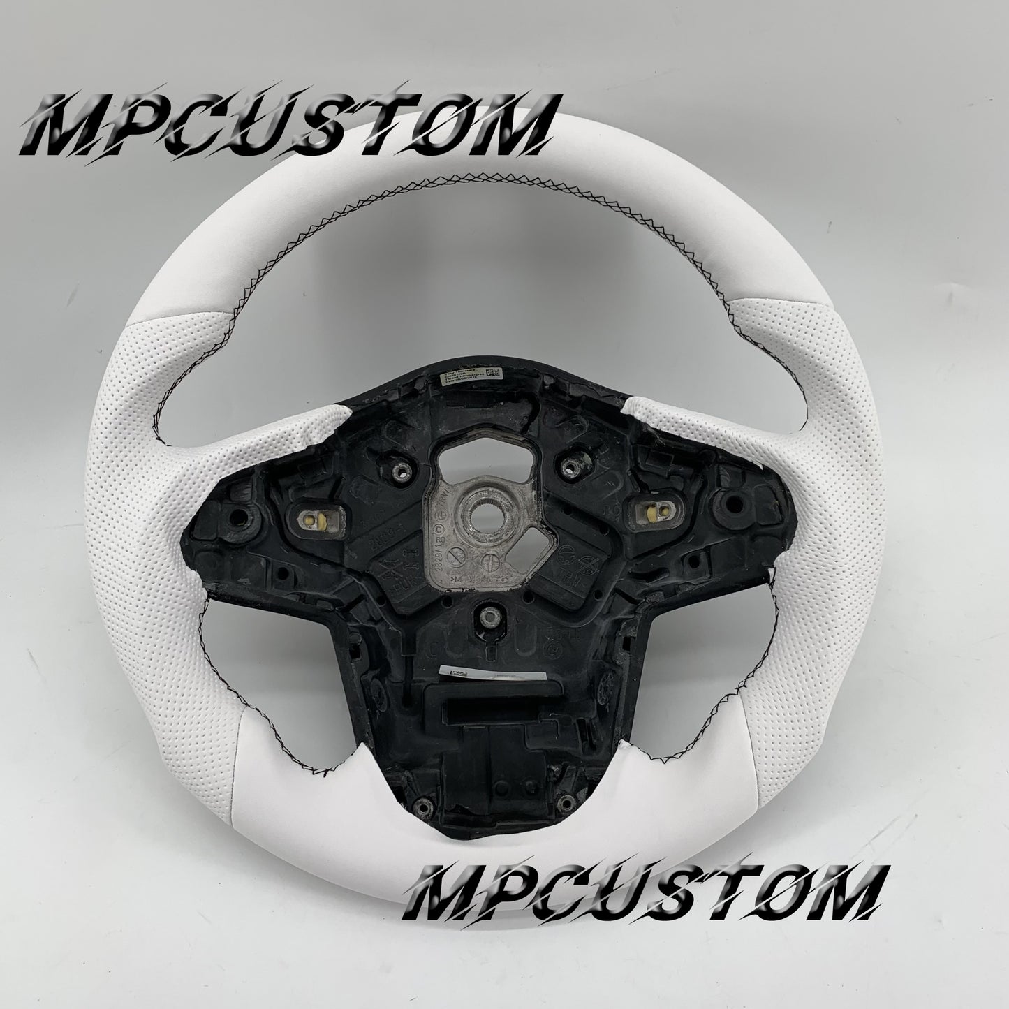 Mpcustom for Toyota Supra 2020 carbon fiber steering wheel white perforated leather