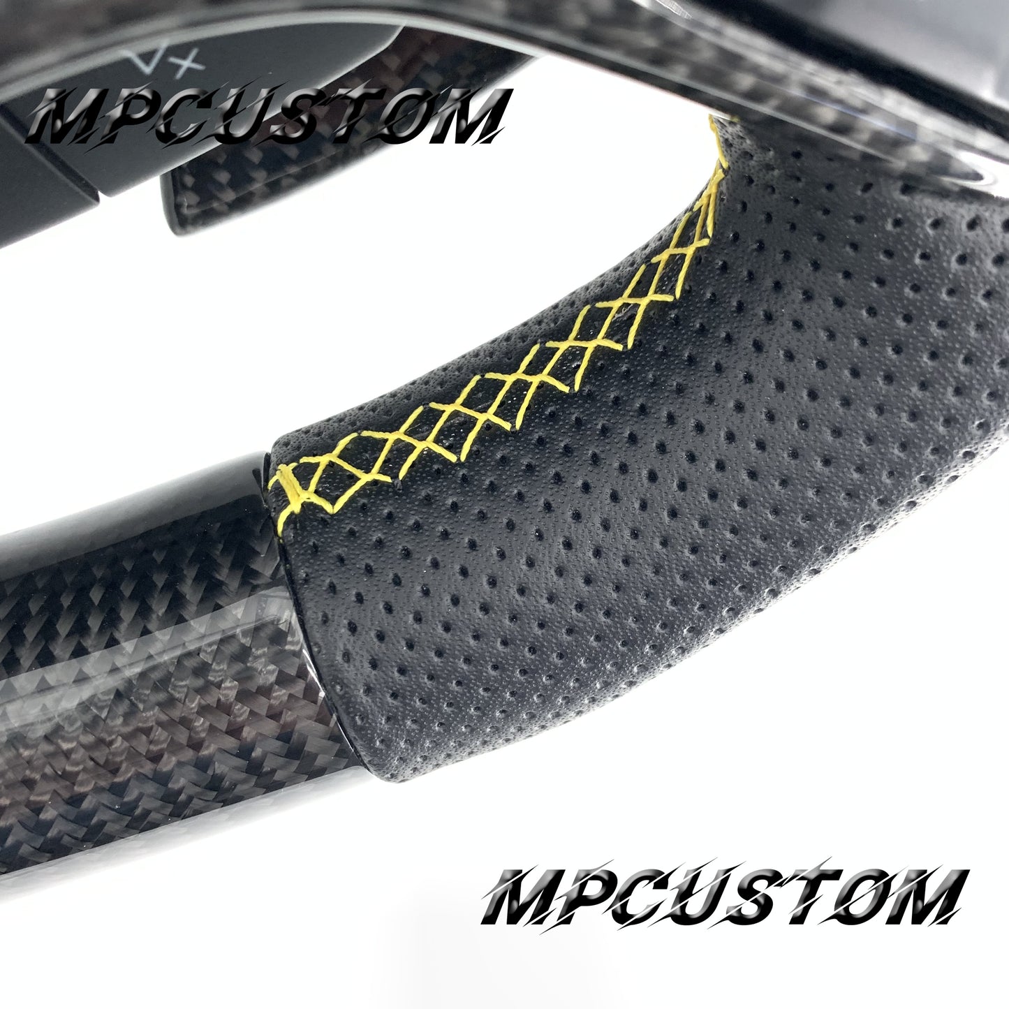 Mpcustom for Chevrolet Corvette C8 2020+ carbon fiber steering wheel gloss carbon fiber and flat bottom